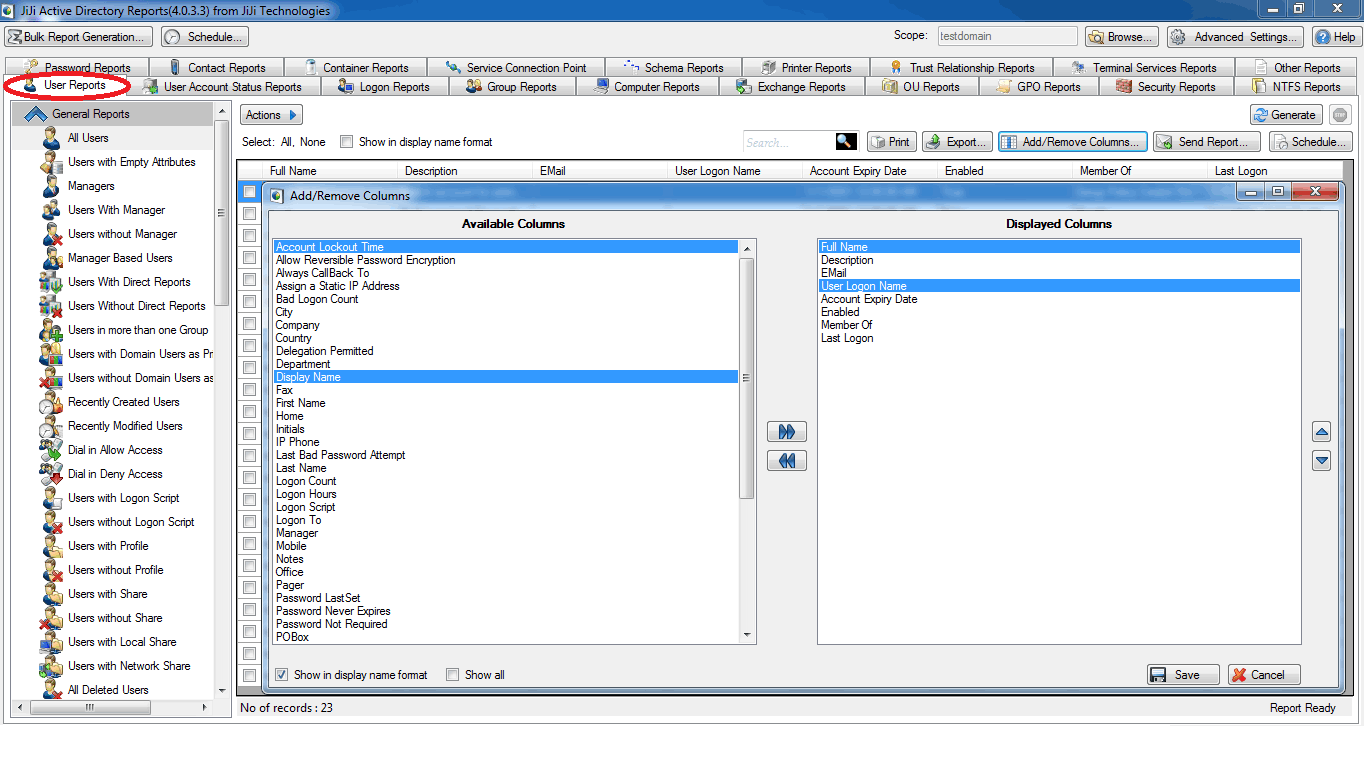 Address Tab